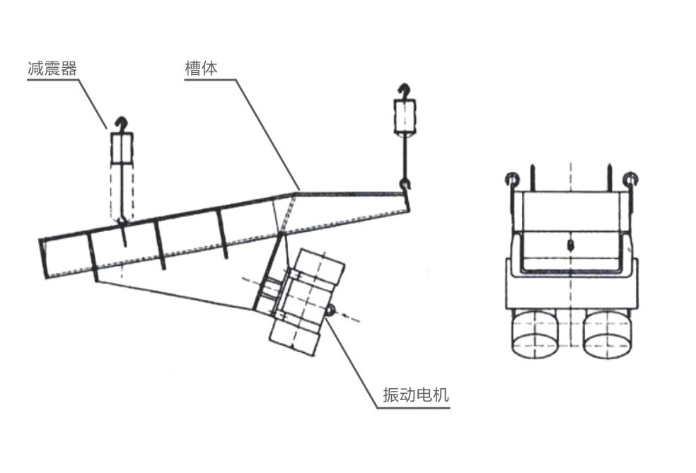 電機振動給料機安裝結(jié)構示意圖